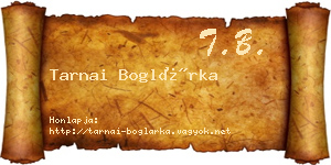 Tarnai Boglárka névjegykártya